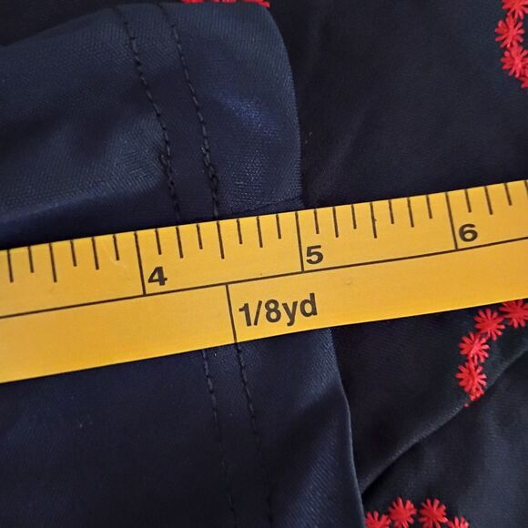 Charter Club women's navy skort 5" Inseam red embroidered circle pattern 14 - Picture 6 of 9